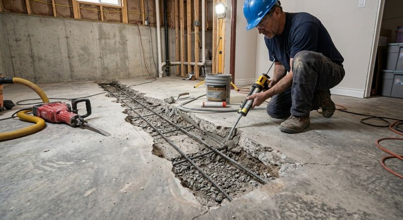 Cracked Basement Floor Repair in Tampa, FL